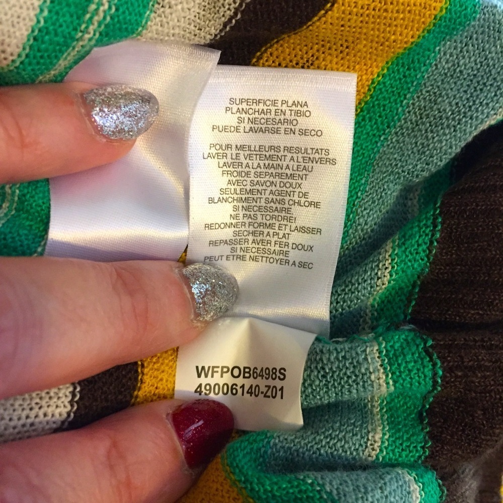 Ann Klein linen waterfall stripped cardigan - Picture 13 of 13